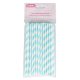 Culpitt Candy Blue Stripe Paper Cake Pop Straws - Pack Of 25