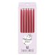 Make A Wish Tall Red Metallic Candles x 6