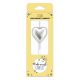 Make A Wish Silver Single Heart Candle