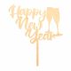 Make A Wish Birch Effect Wood - Happy New Year Cupcake Topper
