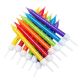 Anniversary House Rainbow Glitter Mix Cake Candles with Holders - Pack of 12