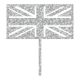 Make A Wish Silver Glitter Acrylic - Union Jack Cake Topper