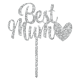 Make A Wish Silver Glitter Acrylic - Best Mum Cake Topper