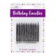 Black Glitter Candles, Pack of 10