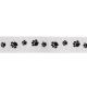 Colour Ribbons 16mm White & Black Paw Print Satin Ribbon - 20m Reel