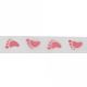 Colour Ribbons 15mm White & Pink Baby Feet Organza Ribbon - 20m Reel