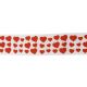 Colour Ribbons 22mm White & Red Love Hearts Grosgrain Ribbon - 10m Reel