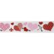 Colour Ribbons 22mm White Love Hearts & Cupid Arrow Grosgrain Ribbon - 10m Reel