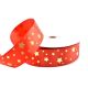 Colour Ribbons 15mm Red & Gold Stars Satin Ribbon - 20m Reel