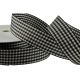 Colour Ribbons 25mm Black Gingham Ribbon - 25m Reel