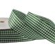 Colour Ribbons 25mm Dark Green Gingham Ribbon - 25m Reel