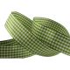 Colour Ribbons 25mm Green Gingham Ribbon - 25m Reel
