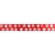 Red Ribbon with White Snowflakes - 24mm x 20m