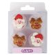 Santa & Rudolph Sugar Pipings - Pack of 12