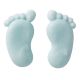 Blue Baby Footprints Sugar Pipings - Bulk Pack