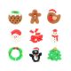 90 Handmade Sugar Decorations - Christmas Collection 35mm
