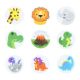 90 Handmade Sugar Decorations - Animal Friends Collection 38mm