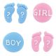 Gender Reveal Sugar Decorations - 12 pieces - single