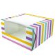 Box Cake Square Bold Stripes Pink - 10 x 5
