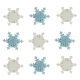 Anniversary House Mini White And Blue Matt Snowflakes Sugar Toppers x 9