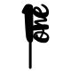 Make A Wish Black - Number 1 Acrylic Cake Topper