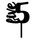Make A Wish Black - Number 5 Acrylic Cake Topper