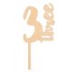 Make A Wish Birch Effect - Number 3 Wooden Cake Topper