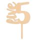 Make A Wish Birch Effect - Number 5 Wooden Cake Topper