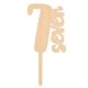 Make A Wish Birch Effect - Number 7 Wooden Cake Topper