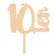 Make A Wish Birch Effect - Number 10 Wooden Cake Topper
