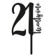 Make A Wish Black - Number 21 Acrylic Cake Topper