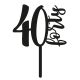 Make A Wish Black - Number 40 Acrylic Cake Topper