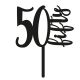 Make A Wish Black - Number 50 Acrylic Cake Topper