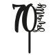 Make A Wish Black - Number 70 Acrylic Cake Topper