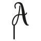 Make A Wish Black - Letter A Acrylic Cake Topper