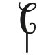 Make A Wish Black - Letter C Acrylic Cake Topper