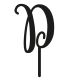 Make A Wish Black - Letter D Acrylic Cake Topper