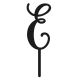 Make A Wish Black - Letter E Acrylic Cake Topper