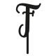 Make A Wish Black - Letter F Acrylic Cake Topper