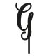 Make A Wish Black - Letter G Acrylic Cake Topper