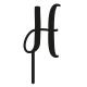 Make A Wish Black - Letter H Acrylic Cake Topper