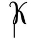 Make A Wish Black - Letter K Acrylic Cake Topper