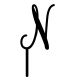 Make A Wish Black - Letter N Acrylic Cake Topper