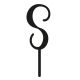 Make A Wish Black - Letter S Acrylic Cake Topper