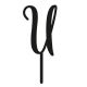 Make A Wish Black - Letter U Acrylic Cake Topper