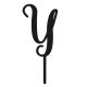 Make A Wish Black - Letter Y Acrylic Cake Topper