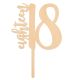 Make A Wish Birch Effect - Number 18 Wooden Cake Topper