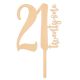Make A Wish Birch Effect - Number 21 Wooden Cake Topper