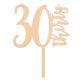 Make A Wish Birch Effect - Number 30 Wooden Cake Topper
