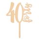Make A Wish Birch Effect - Number 40 Wooden Cake Topper